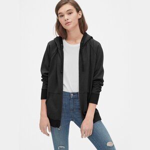GAP long Raglan Full-Zip Hoodie Sweatshirt Large Black